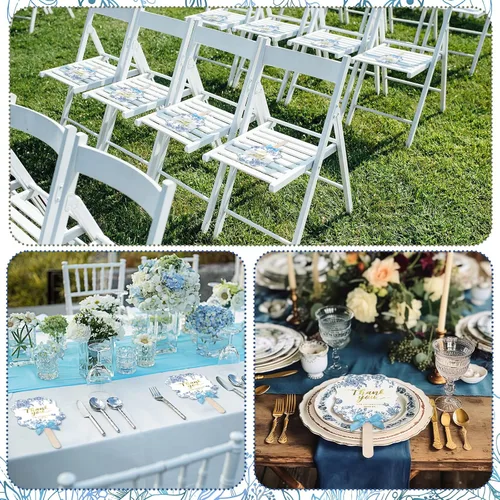 Miniatura 3 de Huwena 50 juegos de abanicos de boda para invitados, gracias por celebrar con nosotros, abanicos de mano, abanicos plegados de mano, regalos de baby