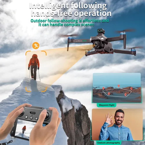 Miniatura 4 de Drone GPS con controlador de pantalla HD de 5.9 pulgadas, cámara UHD 2K, prevención de obstáculos láser de 360°, despegue/retorno con una tecla