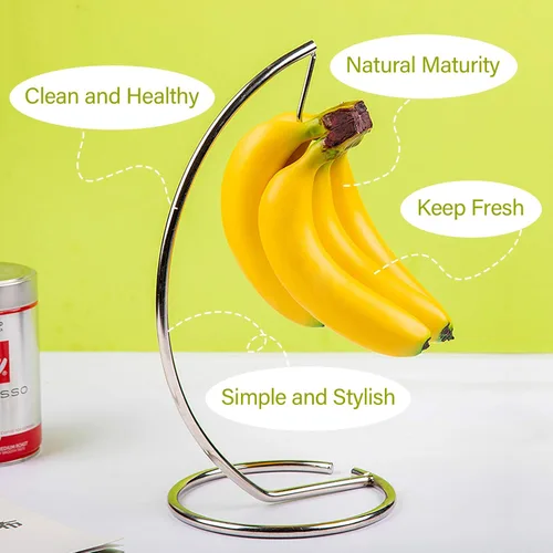 Miniatura 2 de Soporte para árbol de plátano, soporte de acero inoxidable para colgar plátanos, soporte de árbol de plátano, cuenco de frutas para encimera