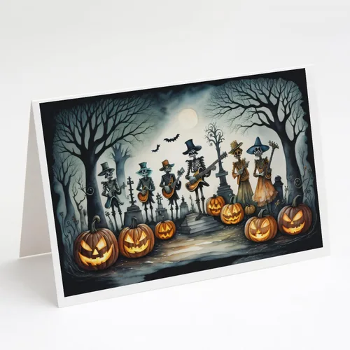 Miniatura 24 de Caroline's Treasures DAC2223GCA7P - Tarjetas de felicitación y sobres de Halloween espeluznantes de gato negro, paquete de 8 tarjetas en blanco