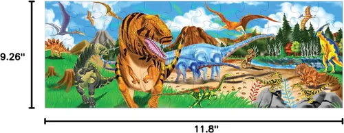 Miniatura 10 de Melissa & Doug Land of Dinosaurs - Rompecabezas, diseño de dinosaurios, (48 piezas, 4 pies de largo)
