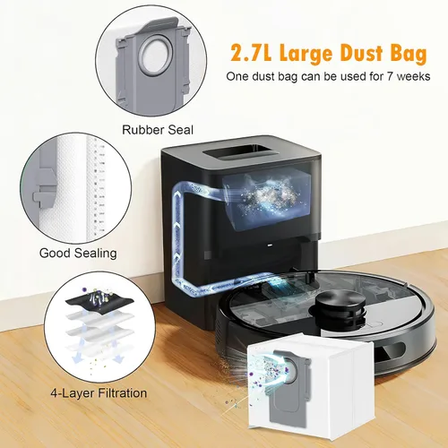 Miniatura 7 de Paquete de 26 accesorios de repuesto para robot aspirador Roborock Q7 M5 / Q7 M5+ / Q7 L5 / Q7 L5+, 2 cepillos principales, 6 cepillos laterales, 4