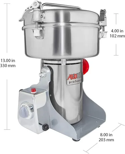 Miniatura 2 de ALDKitchen Molino de grano Molinillo tipo oscilante para especias, hierbas, raíces Uso comercial Acero inoxidable 110V (26.46 oz)