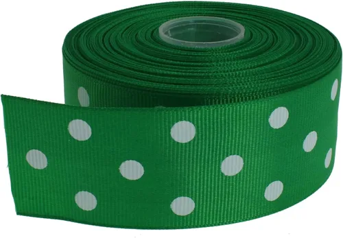 Miniatura 8 de Cinta de grogrén de lunares de 25 yardas cada rollo 100% poliéster (1 pulgada, beige)