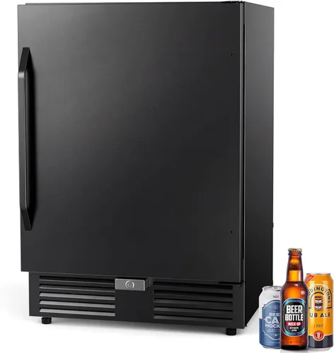 Miniatura 26 de Refrigerador de bebidas para 128 latas, 3.2 pies cúbicos con puerta de vidrio para bebidas, cerveza, soda, vino, pequeño refrigerador de cerveza