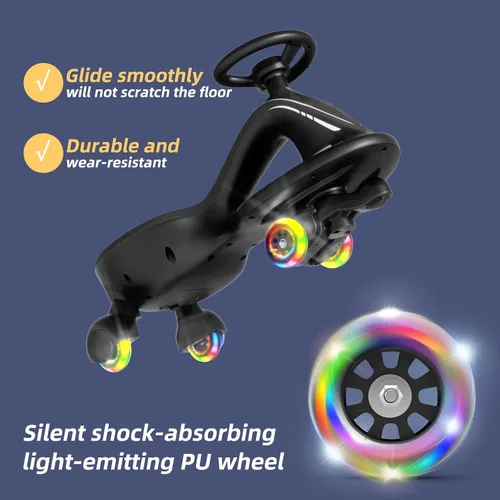 Miniatura 3 de XJD 6V Coche Eléctrico Oscilante de Paseo, Vehículo de 2 en 1 con Batería Recargable Antivuelco y Rueda Luminosa Colorida para Juguetes de Paseo
