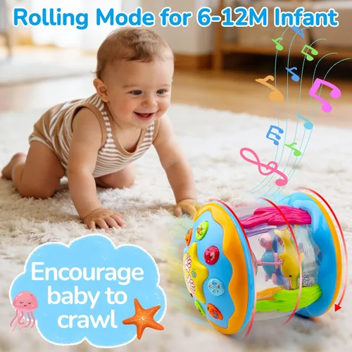 Miniatura 4 de Tsomtto Juguetes Musicales para Bebés de 12 Meses Proyector Giratorio con Luz Juguetes para Tiempo Boca Abajo de Bebés Juguete Sensorial para Niños