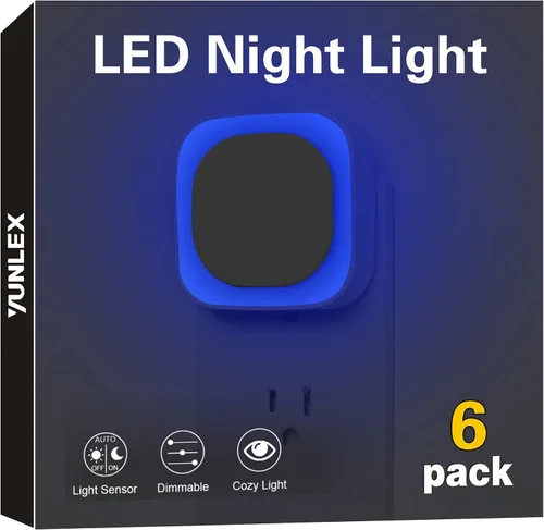 Miniatura 14 de YUNLEX - Pack de 4 luces nocturnas de luz blanca cálida, cuidado suave para los ojos con brillo suave regulable y reflexión indirecta, sensor
