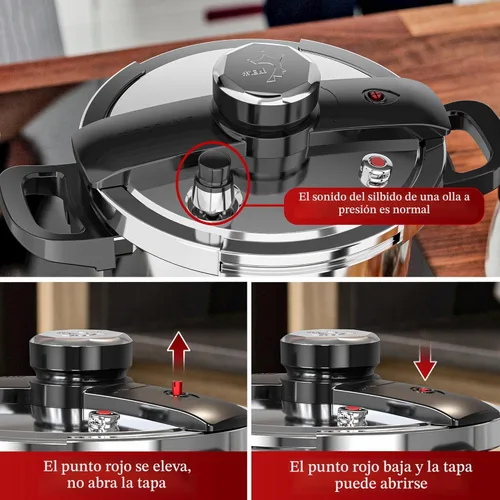 Miniatura 7 de TIBORANG Olla de presión de acero inoxidable de 6.3 QT, [Multi-cocina para estufa de gas e inducción] [Ahorra 70% del tiempo de cocción]