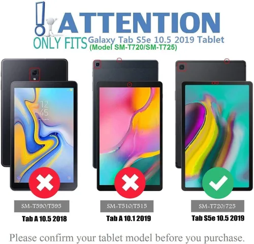 Miniatura 2 de Funda con teclado retroiluminado para Samsung Galaxy Tab S5e de 10.5 pulgadas 2019, 7 colores de retroiluminación desmontable teclado inalámbrico