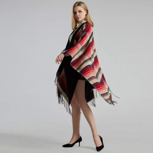 Miniatura 4 de Bakerdani Poncho de pashmina con borla para mujer, suéter de capa