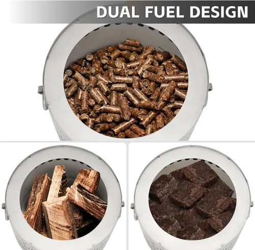 Miniatura 3 de Fogata de Mesa con Bandeja de Cenizas - Fogata Portátil de Mesa de Pellets de Bajo Humo Mini Fogata Personal para Interiores y Exteriores