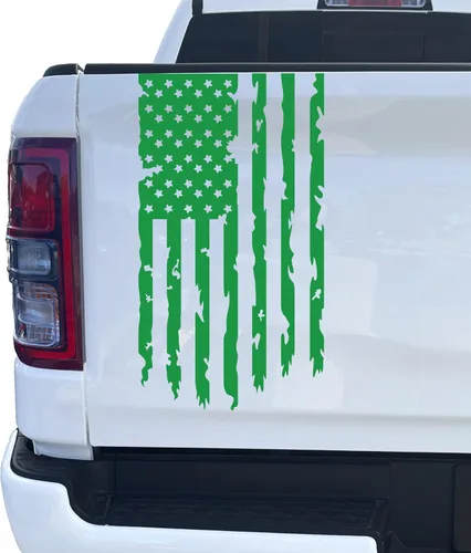 Miniatura 21 de Aldera Graphics Calcomanía de vinilo con la bandera de Estados Unidos de Estados Unidos envejecida compatible con la mayoría de las camionetas