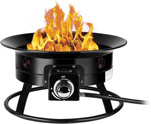 Camplux - Chimenea portátil de propano para exteriores, para caravana, campamento, fiesta en el patio trasero, FP19MB de 19 pulgadas de diámetro,