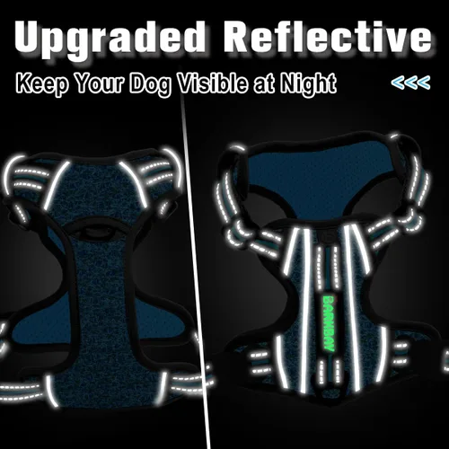 Miniatura 5 de BARKBAY Arnés para perro sin tirones con bolsillo para etiqueta de identificación, resistente, reflectante, fácil control para perros grandes