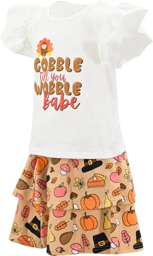 Miniatura 36 de Unique Baby Girls 2pc Skirt Set Outfit Long Sleeve Top with Skirt