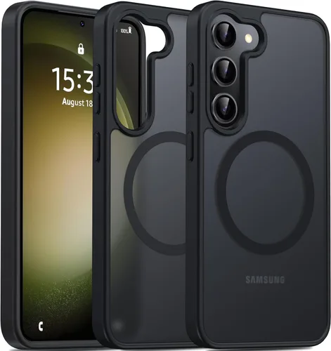 Miniatura 7 de Oterkin Funda magnética para Samsung Galaxy S24 Ultra mate, funda para teléfono S24 Ultra compatible con MagSafe, esmerilada, translúcida, a prueba