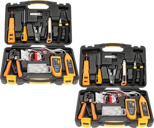 Miniatura 10 de InstallerParts Kit Profesional de Herramientas de Red 15 en 1 - Herramienta de Crimpado RJ45 Cat 5 Cat6, Probador de Cables, Pelacables con Calibre