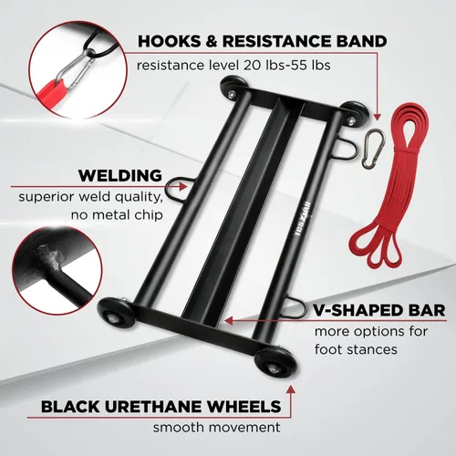 Miniatura 3 de Yes4All Glute Ham Glider, Exercise Wheels for Home Gym Fitness, Glute Hamstring, Booty Building B. Glider Jamón Glider + Banda de Resistencia