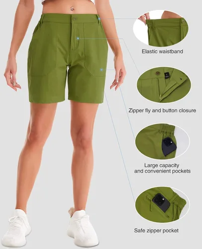 Miniatura 3 de MEETWEE Women's Hiking Cargo Shorts Quick Dry Travel Athletic Golf Short with Pockets Water Resistant