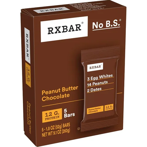 Miniatura 7 de RXBAR - Barras de proteína, con 12g de proteína, snacks libres de gluten, sabor a chocolate con mantequilla de maní (6 cajas, 30 barras)