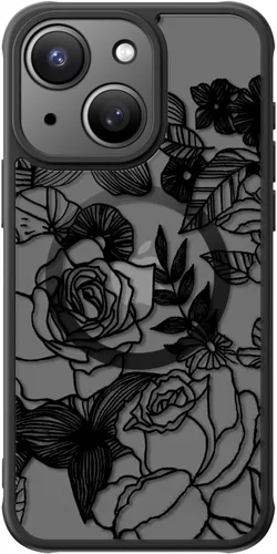 Miniatura 16 de FUNMIKO Funda para iPhone 16 Plus, carga inalámbrica y protección de grado militar, diseño floral moderno para mujeres y niñas, funda antideslizante