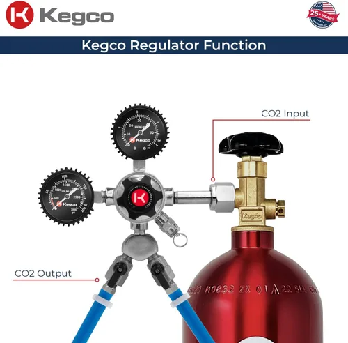 Miniatura 5 de Kegco Elite Series - Regulador de cerveza de barril de CO2 de doble calibre, 2 productos, cromo
