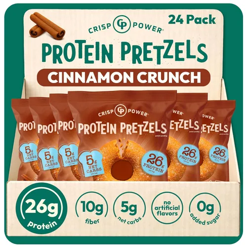 Miniatura 9 de CRISP POWER Pretzels de proteína, paquete variado con sal marina, sésamo y todo, hasta 0.99 oz de proteína, aperitivo alto en proteínas, aperitivos