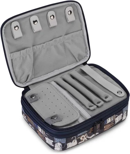 Miniatura 4 de Teamoy Estuche organizador de joyas de viaje, soporte para bolsa de almacenamiento para collares, aretes, anillos, reloj y más, alta capacidad