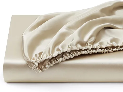 Miniatura 7 de Sábana bajera ajustable de satén de seda Twin Extra Long, sábanas de cama individuales suaves de bolsillo profundo vendidas por separado, sin Gris