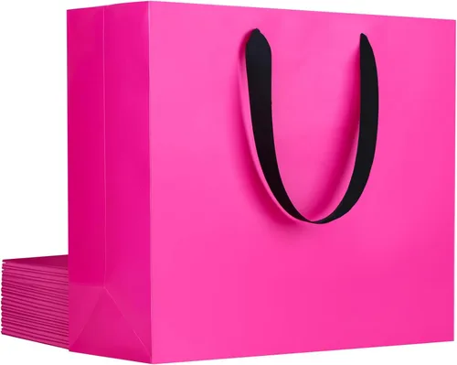 Miniatura 25 de EUSOAR Bolsas de Regalo Grandes Azul Marino, Paquete de 25 - Bolsas de Papel de Compras de 12.5"x4.5"x11" con Asas para Negocios, Manualidades
