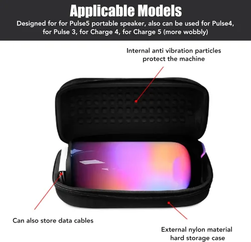 Miniatura 3 de Altavoz Bluetooth estuche de viaje duro, estuche de transporte duro con correa para pulso 5, pulso 4, pulso 3, 4, 5