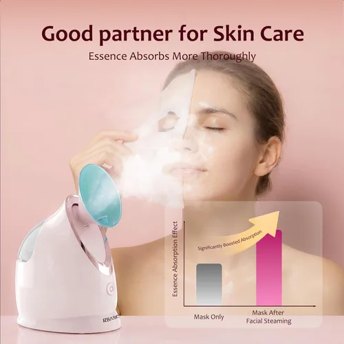 Miniatura 5 de EZBASICS Vaporizador facial iónico para el hogar, humidificador de niebla cálida atomizador para cara, sauna, spa, senos nasales, hidratación, Azul