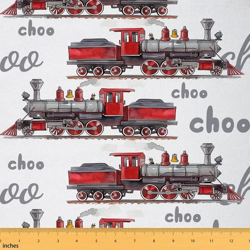 Miniatura 14 de Tela de coche de dibujos animados por The Yard, Tela de tapicería de construcción para niños, Tractor azul naranja decorativo suave franela, 1 yarda