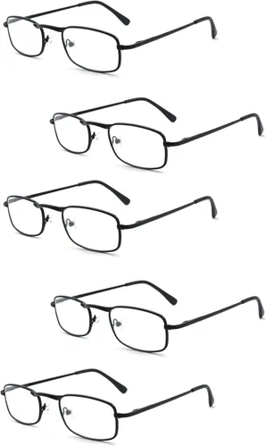 Paquete de 5 lentes de lectura unisex Vantage de metal con bisagra de resorte