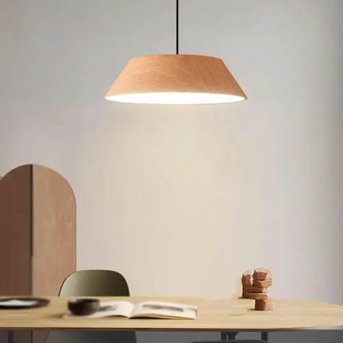 Miniatura 3 de Moderna lámpara colgante LED de madera retro de granja, lámpara de suspensión ajustable rústica antigua para comedor, isla de cocina, cerca