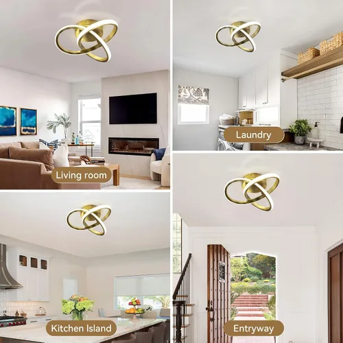 Miniatura 7 de Lámpara de techo moderna de 10 pulgadas, lámpara de techo regulable LED de 24 W con control remoto, temperatura de color ajustable de 3000 a 6000 K