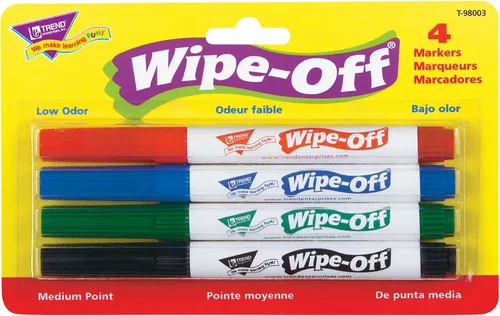 Paquete de 4 marcadores Wipe-Off® de colores estándar