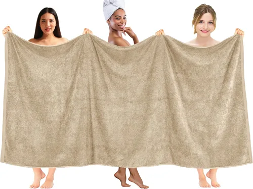 Miniatura 204 de DAN RIVER Paquete de 2 sábanas de baño de 35x70 pulgadas, sábanas de baño jumbo acanaladas para adultos, toallas grandes gruesas y absorbentes