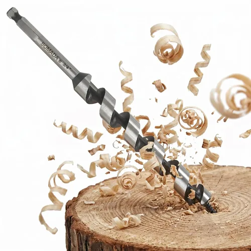 Miniatura 10 de SOMADA Broca de taladro de 1-1/2 pulgadas x 6-1/2 pulgadas para madera, vástago hexagonal de cambio rápido de 1/4 pulgadas, broca larga de tres