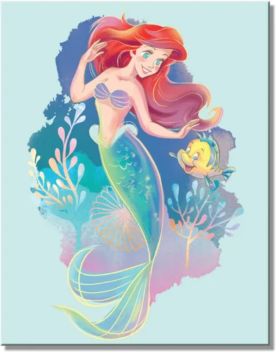 Desperate Enterprises Disney Ariel - Letrero de hojalata – Decoración nostálgica de metal vintage – Hecho en Estados Unidos