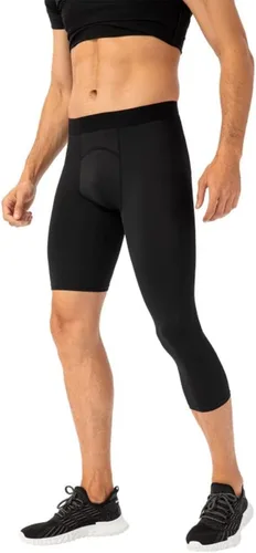 Miniatura 19 de Pantalones de compresión para hombre, mallas de compresión de una pierna para baloncesto, capri 3/4, leggings atléticos, capa base de secado fresco