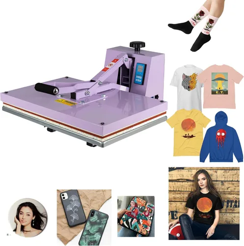 Miniatura 12 de Máquina de prensa de calor deslizante de 16 x 24 pulgadas para camisetas, placa extraíble de concha, impresora de sublimación digital industrial