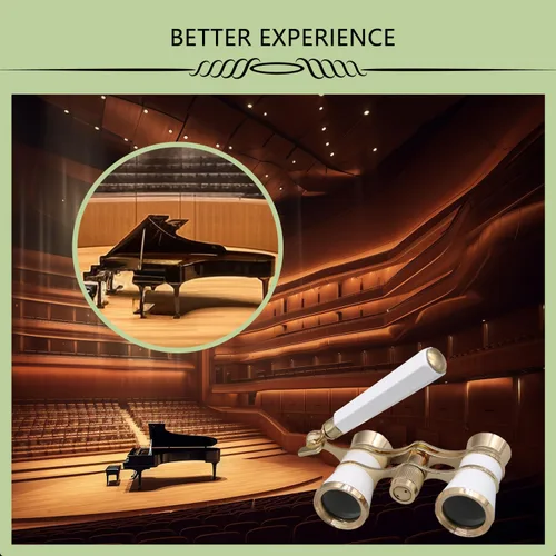 Miniatura 5 de BLACKICE Lentes de ópera, prismáticos de teatro de 3 x 25 pulgadas, mini anteojos de ópera compactos con mango ajustable, binoculares portátiles