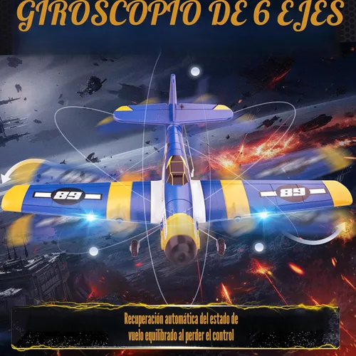 Miniatura 4 de BEZGAR Avión RC HQ089, Drones para niños, avión de control remoto de giroscopio de 6 ejes, helicóptero RC, fácil control para principiantes, Azul