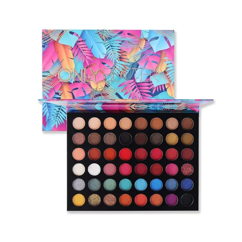 Paleta de sombra de ojos con purpurina 48 colores brillantes, sombra de ojos de color metálico, brillante y de alta pigmentación, polvo de sombra de