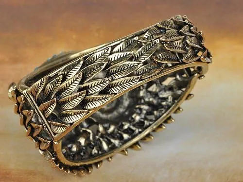 Miniatura 5 de Alilang Pulsera de cara de búho con diamantes de imitación de cristal de pájaro antiguo