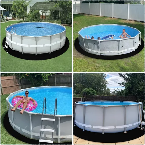 Miniatura 5 de TIEBOLA Almohadilla redonda ecológica para piscina de 12 pies, evita pinchazos y prolonga la vida útil de tu piscina o bañera de hidromasaje