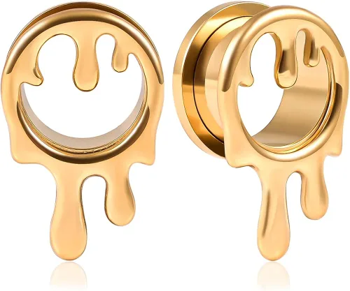 Atomhole 2 tapones para túneles de oreja de acero inoxidable 316, expansores de aretes hipoalergénicos para piercings estirados, 2 unidades