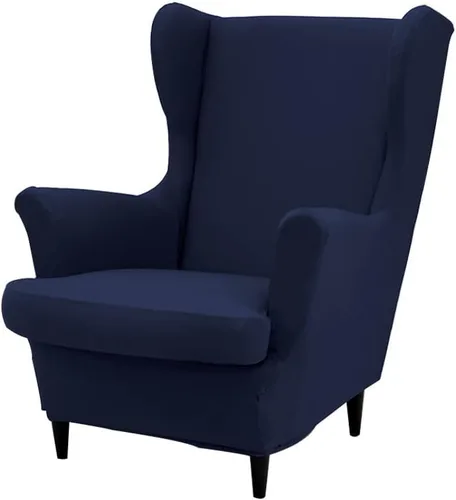 Miniatura 20 de Fundas para silla Wingback, 2 piezas, fundas elásticas para sillón de ala de color sólido con parte inferior elástica, protector de muebles